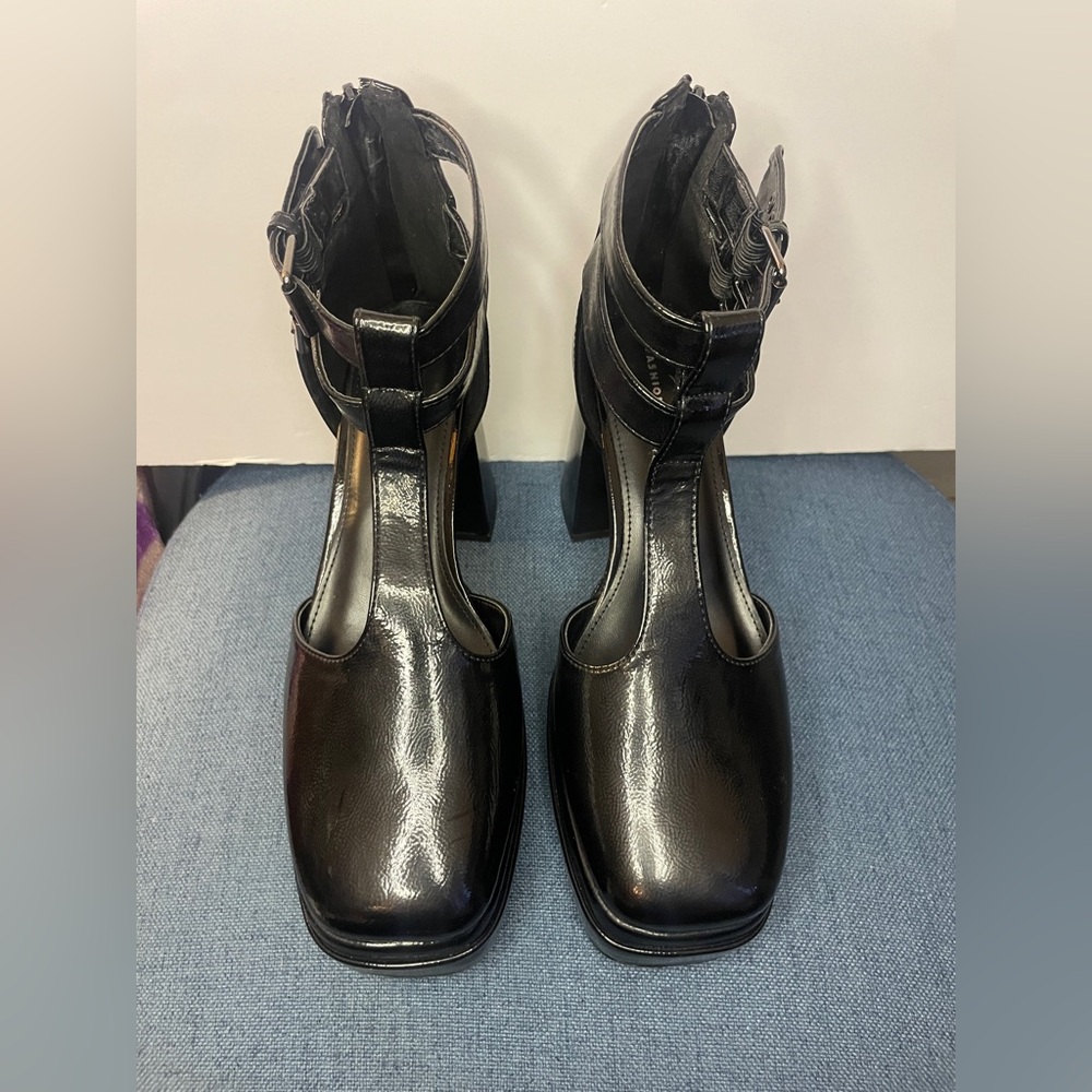 Fashion to Figure Maria Platform Heel- Black Patent- Size 9W - Picture 8 of 10